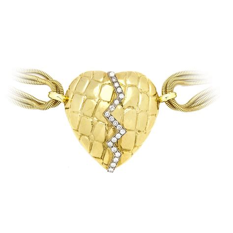 gucci heart motif necklace|vintage Gucci chain necklace.